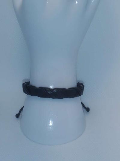 Faux Leather Bracelet criss cross black - Thumbnail 3