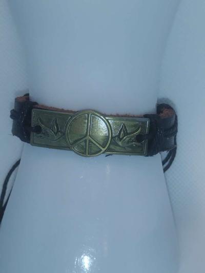 Doves Peace Leather Bracelet VCB - Thumbnail 2