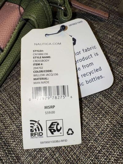 2002MSS Nautica  Womens Crossbody Bag Zipper Bag Color Willo - Thumbnail 3