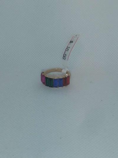 Straight Multicolor Chic Rhinestone Ring - Thumbnail 3