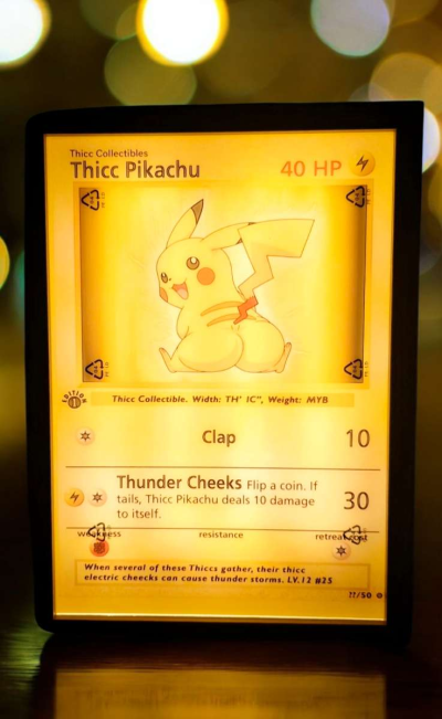 Thicc Pikachu Outline Lamp - Thumbnail 3