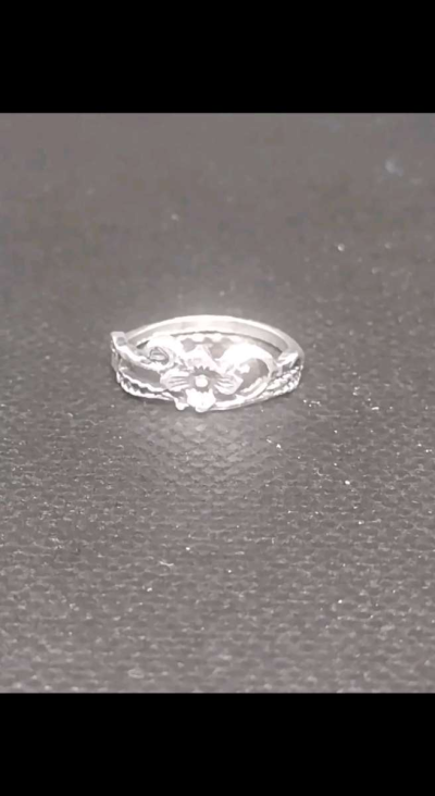 Bohemian Floral Design Silver Ring - Thumbnail 6