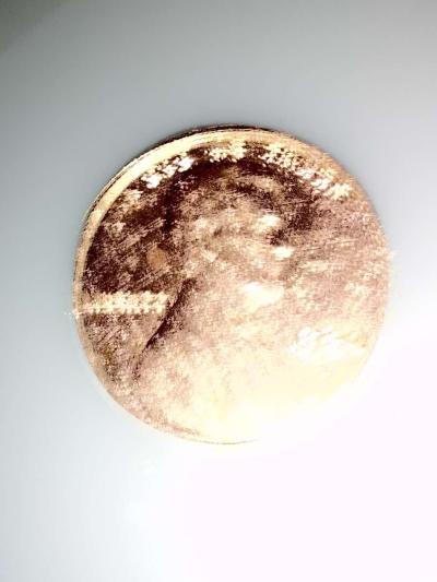 1982 filled D penny with date stamp error - Thumbnail 6