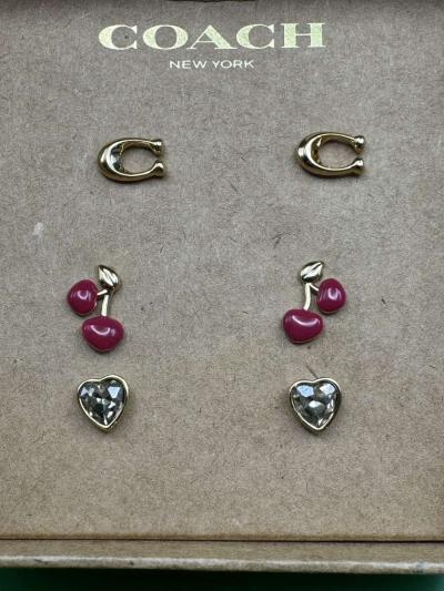 AHSHWomens Coach C Signature Cherry Heart Gift Set 3 Pairs S - Thumbnail 3