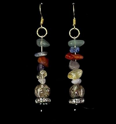 Handcrafted gemstone dangle earrings - Thumbnail 3