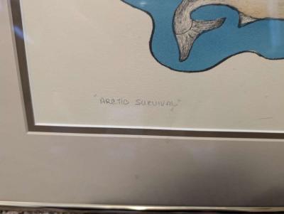 Arctic survival Nanogak Mabel Nigiyok lithograph - Thumbnail 3
