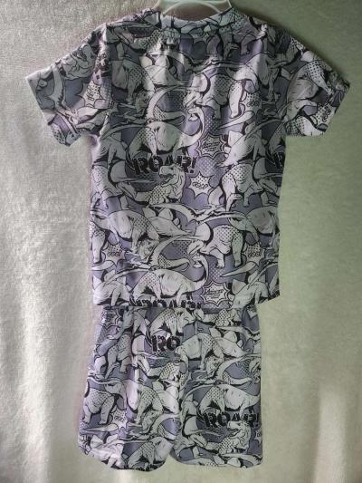 1 to 2 Years Boys Gray Dinosaur Outfit - Thumbnail 2