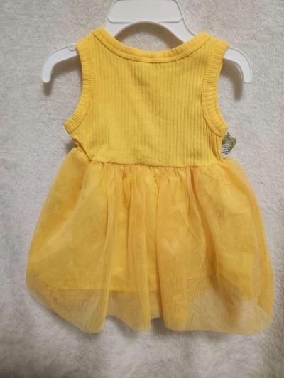3 to 6 Months Baby Girls Yellow Dress - Thumbnail 2