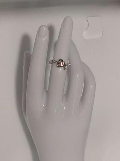 Pink Heart Silvery Ring - Thumbnail 2