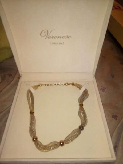 18k bonded sterling silver mesh necklace by Veronese Collect - Thumbnail 2