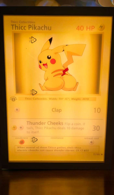 Thicc Pikachu Art Lamp - Thumbnail 3