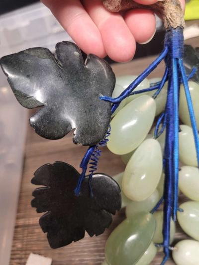 Beautiful antique Genuine jade stone grapes set of 3 - Thumbnail 6
