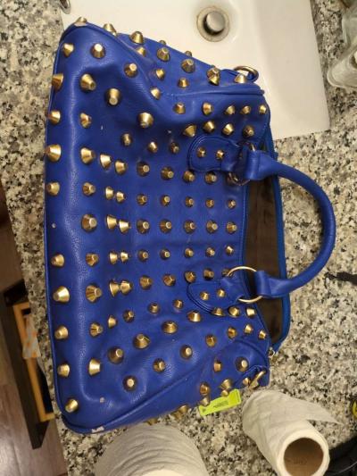 hand bag blue studs - Thumbnail 3