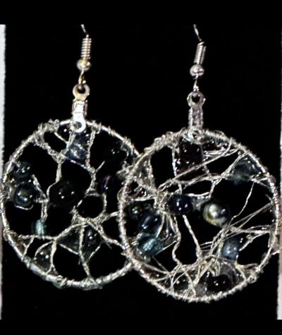 DreamcatcherInspired WireWrapped Earrings - Thumbnail 2