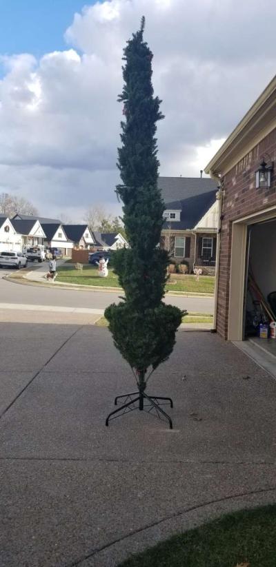 12 ft Slim Christmas tree cashmere with 1100 Led lights - Thumbnail 2