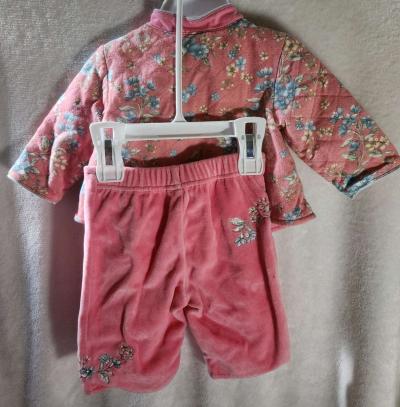 3 Months Baby Girls Salmon Pink Outfit - Thumbnail 2