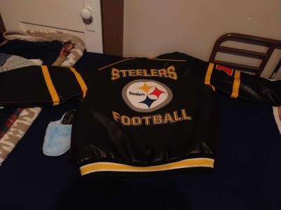 NFL licensed leather Steelers full zip jacket - Thumbnail 2