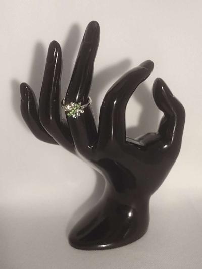 Green Dragonfly Silvery Ring - Thumbnail 3