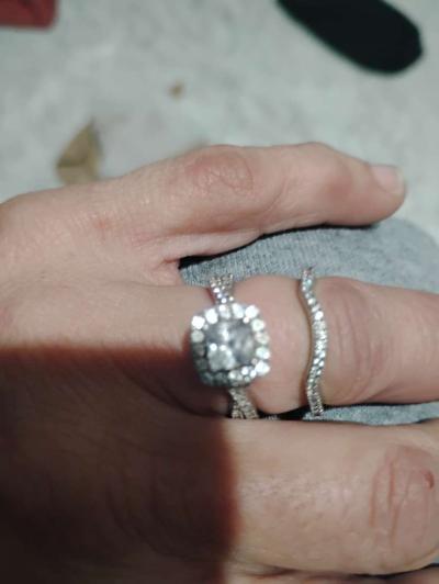 white gold wedding set size 7 - Thumbnail 6