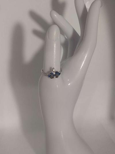 Blue Crown Silvery Ring - Thumbnail 2