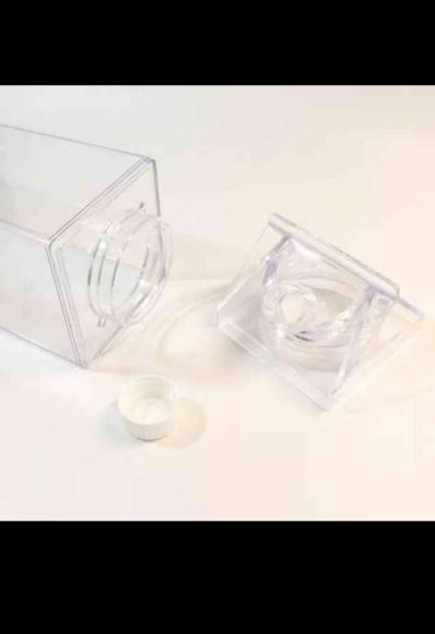 Milk Carton Water Bottle  Clear Square Milk Bottles BPA Free - Thumbnail 4
