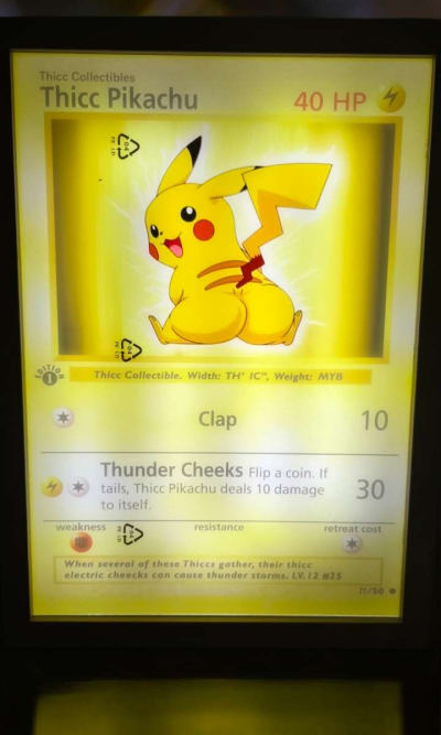 Thicc Pikachu Art Lamp - Thumbnail 2