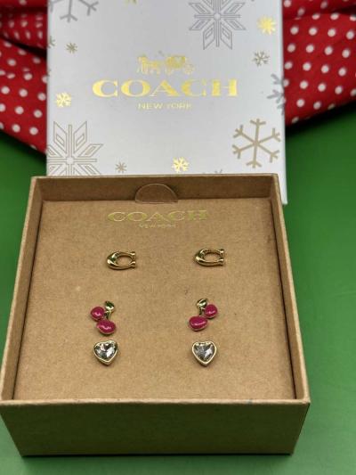 AHSHWomens Coach C Signature Cherry Heart Gift Set 3 Pairs S - Thumbnail 4