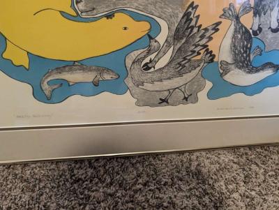 Arctic survival Nanogak Mabel Nigiyok lithograph - Thumbnail 2