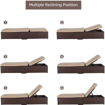 outdoor wicker chaise lounge set - Thumbnail 5