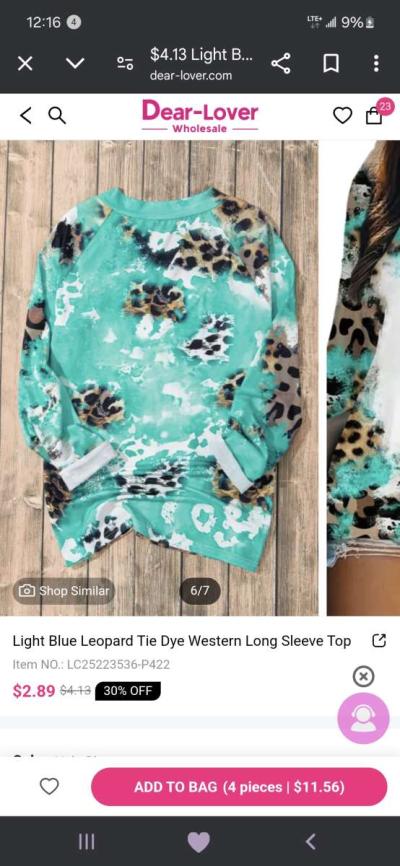 Tie dye leopard long sleeve - Thumbnail 2