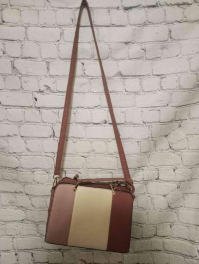 Womens AMVIKS Pink and White Shoulder Bag - Thumbnail 2