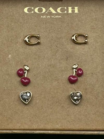 AHSHWomens Coach C Signature Cherry Heart Gift Set 3 Pairs S - Thumbnail 2