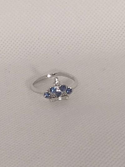 Blue Crown Silvery Ring - Thumbnail 4