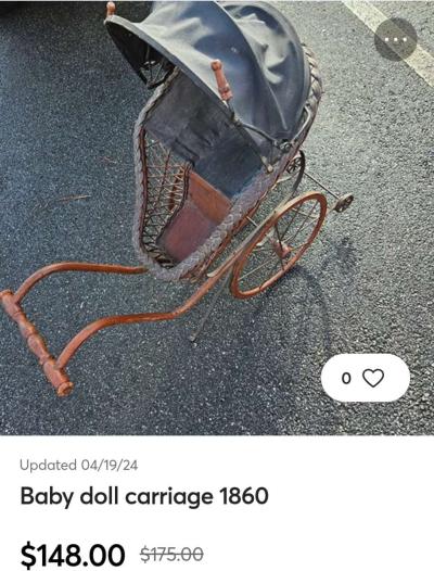 antique baby doll stroller - Thumbnail 4