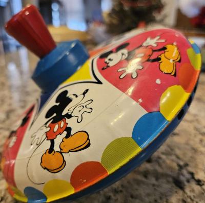 Vintage 1975 Disney Mickey Mouse Tin Litho Spinning top - Thumbnail 2