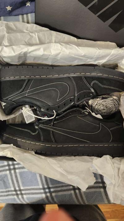 Size 10  Jordan 1 Retro Low OG SP x Travis Scott Black Phant - Castro Valley, California