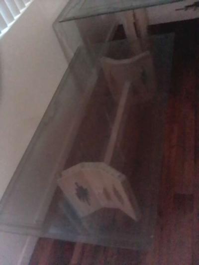 glass topped dining and coffee table southwest style - Thumbnail 2