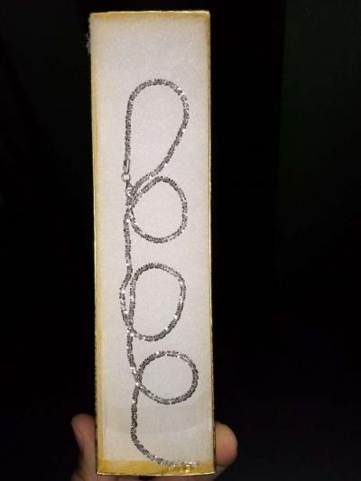 BRAND NEW AUTHENTIC 925 SILVER 22INCH DIAMOND CUT CHAIN - Thumbnail 2