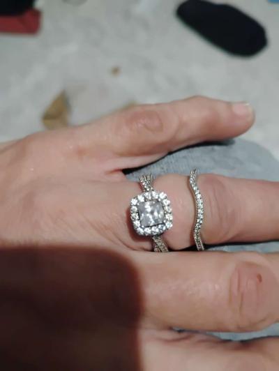 white gold wedding set size 7 - Thumbnail 5