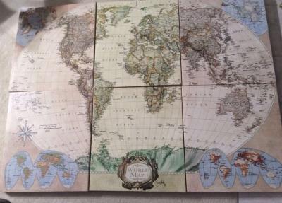 vintage world map art - Thumbnail 4