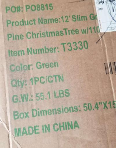 12 ft Slim Christmas tree cashmere with 1100 Led lights - Thumbnail 6