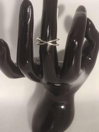 Silver Criss Cross Ring - Thumbnail 3