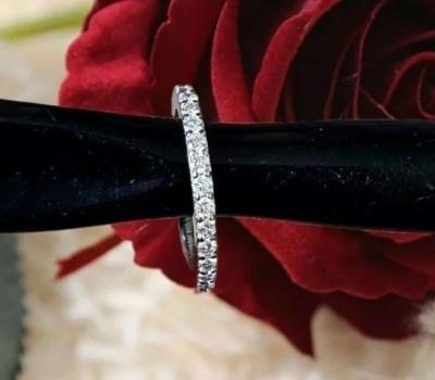 N0EMIE 18K White Gold Diamond Band Ring - Thumbnail 2