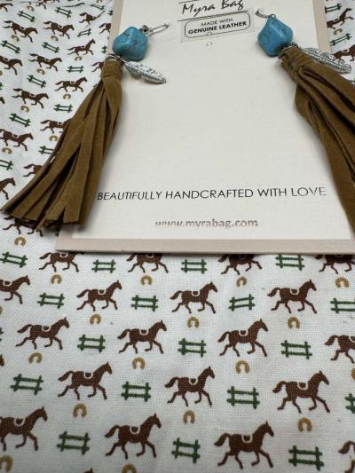 3002COI Myra Bag Musafir  Earrings Fringe Leather Tassel Ear - Thumbnail 2