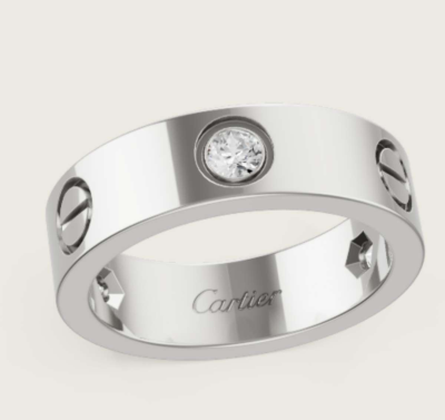 18k Cartier 3 Diamond Love Ring - Thumbnail 3