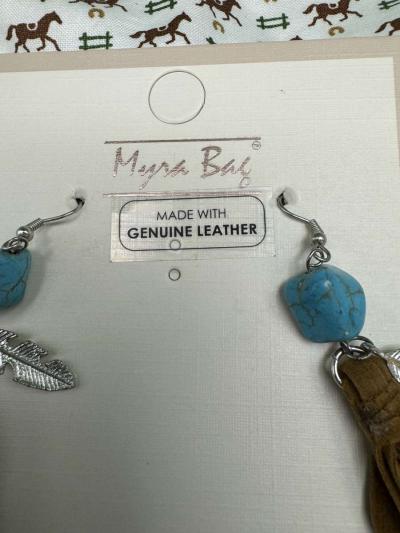 3002COI Myra Bag Musafir  Earrings Fringe Leather Tassel Ear - Thumbnail 3