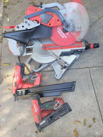 milwaukee 12  miter saw framing nailer and finishing nail gu - Thumbnail 2