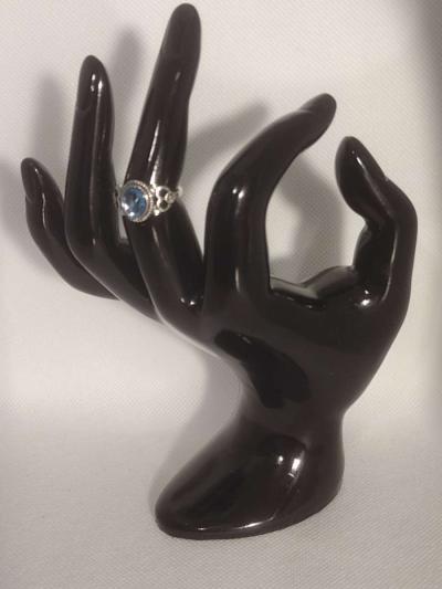 Blue Mirror Style Silver Ring - Thumbnail 3