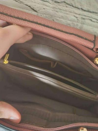 Womens AMVIKS Pink and White Shoulder Bag - Thumbnail 5