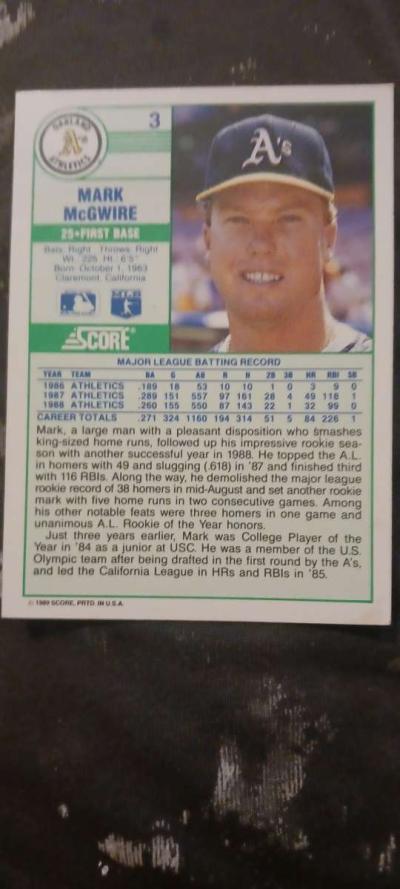 mark maguire baseball card - Thumbnail 2